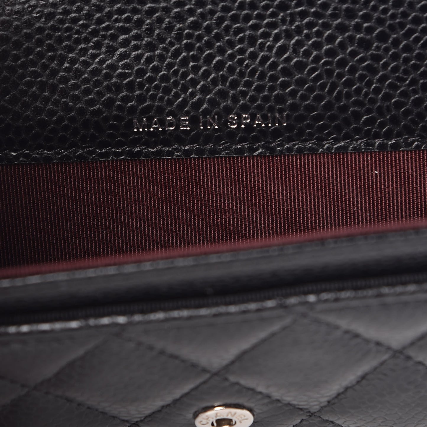 Caviar Quilted Flap Card Holder Black