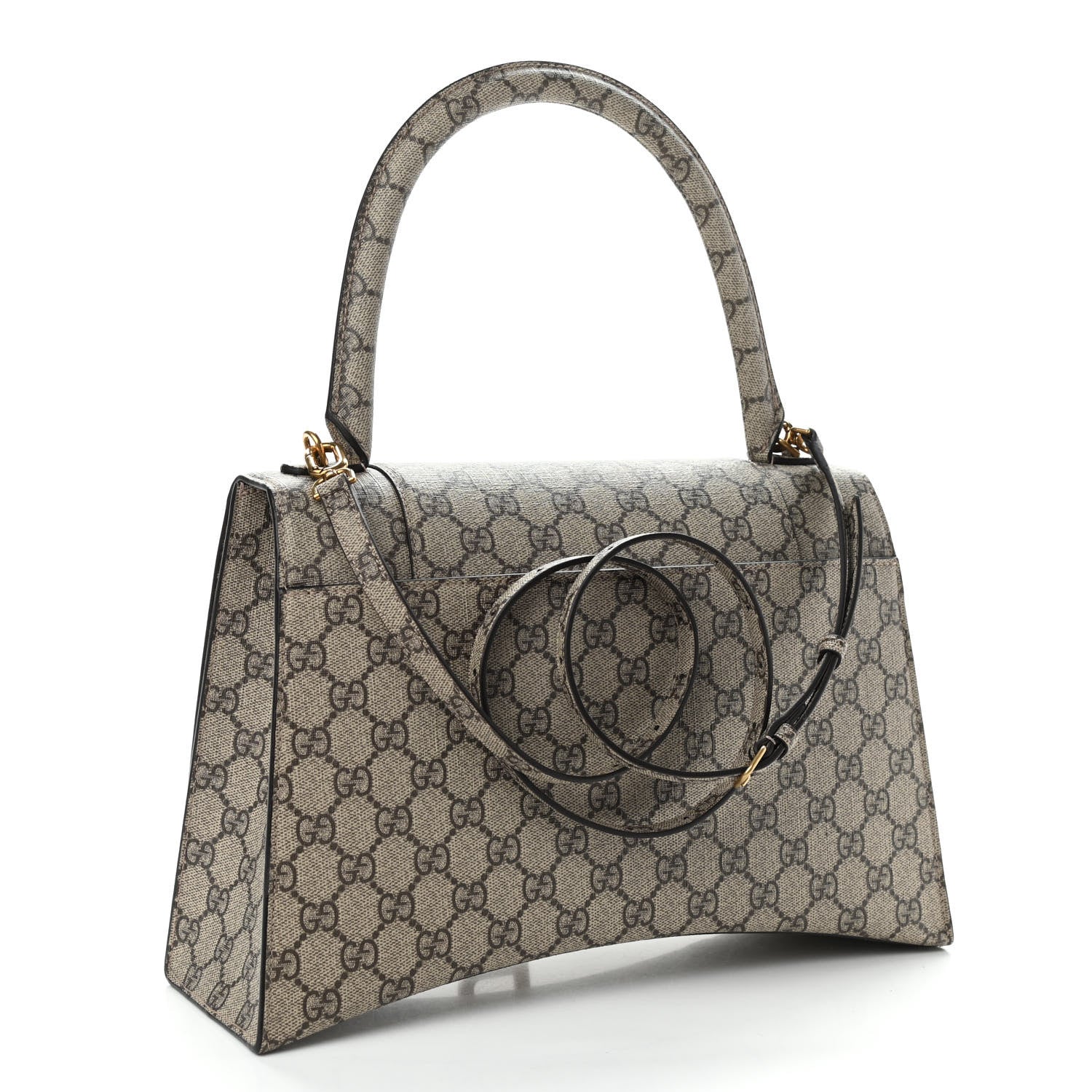Balenciaga X GUCCI GG Supreme Monogram Medium Hourglass Top Handle Bag Beige Ebony 3 of 11