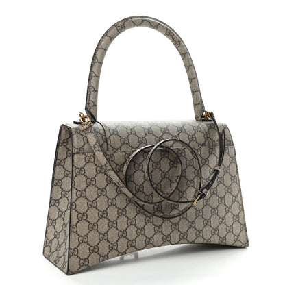 Balenciaga X GUCCI GG Supreme Monogram Medium Hourglass Top Handle Bag Beige Ebony 3 of 11