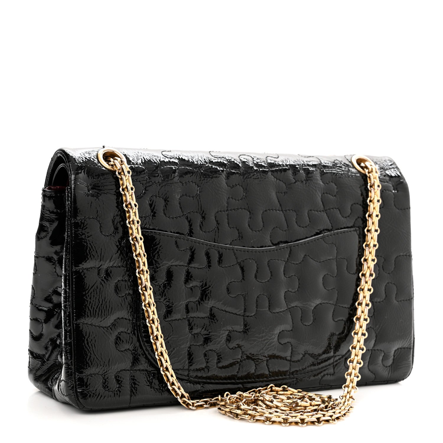 Chanel Crackled Patent Calfskin Puzzle 2.55 Reissue 226 Flap Black 2 of 11