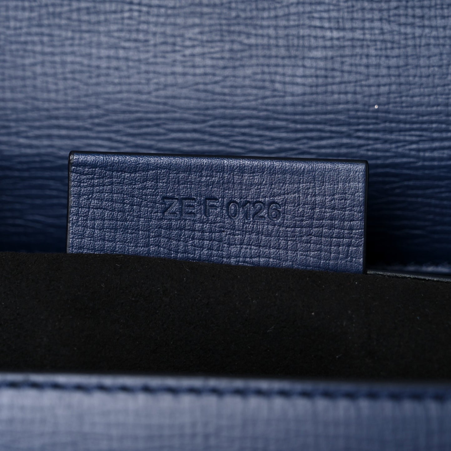 Textured Calfskin Medium Pandora Box Crossbody Bag Navy