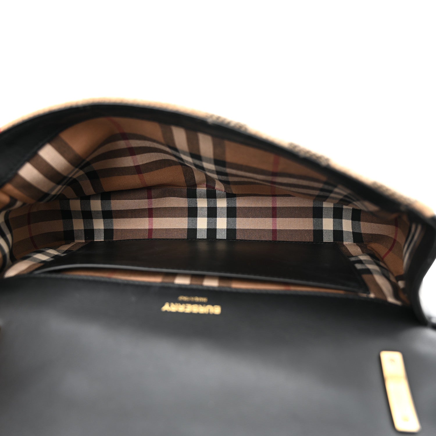 Burberry Check Cashmere Small Lola Bag Black 5 of 10