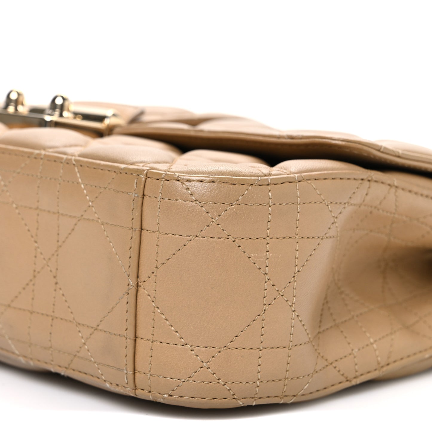 Lambskin Cannage Medium Miss Dior Flap Beige