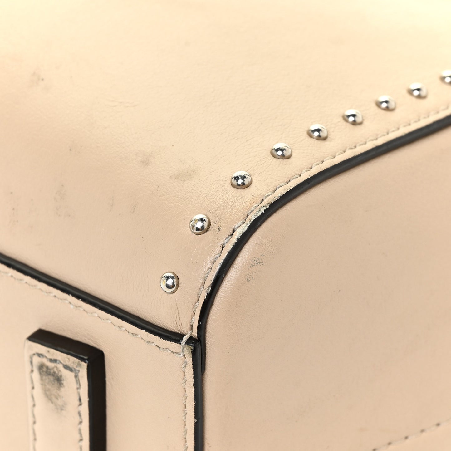Calfskin Mini Studded Antigona Beige Buff
