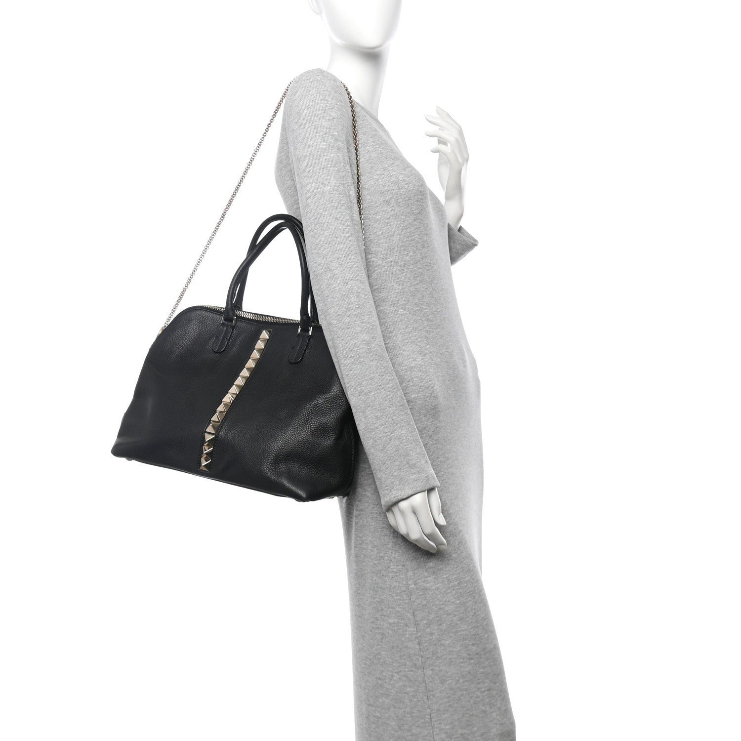 Valentino Garavani Grained Calfskin Va Va Voom Shoulder Bag Black 2 of 15