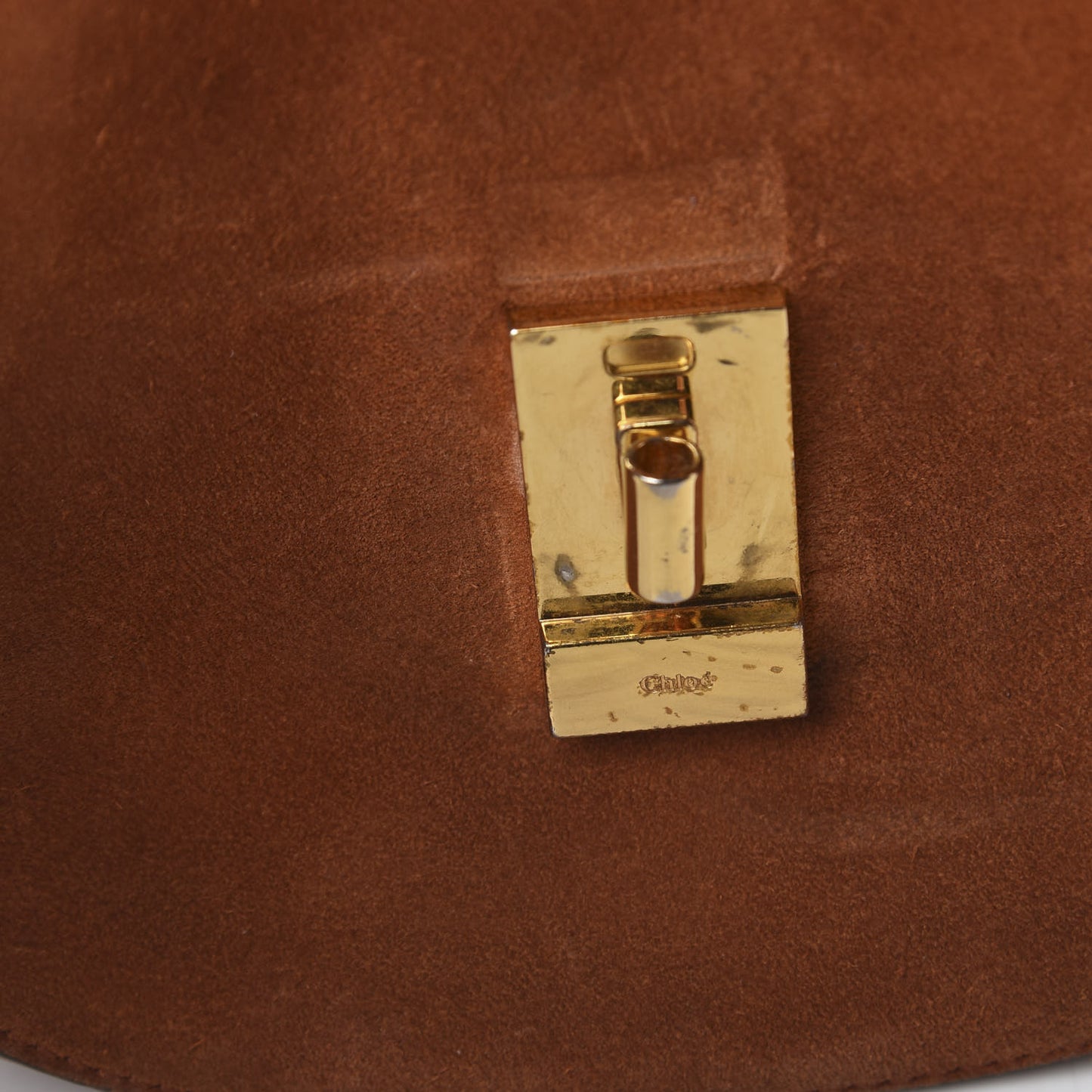 Suede Smooth Calfskin Drew Shoulder Bag Tobacco