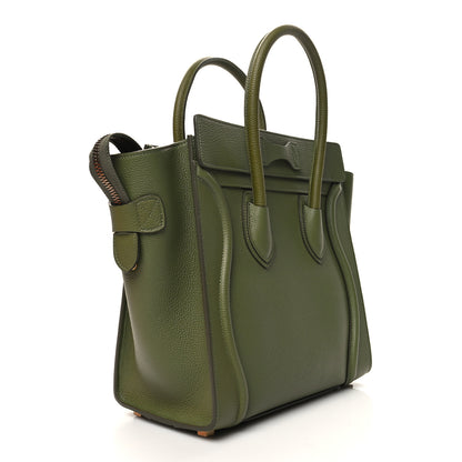 Celine Drummed Calfskin Micro Luggage Light Khaki 2 of 11