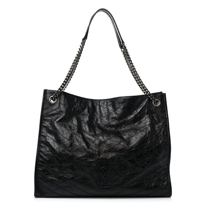 Saint Laurent Crinkled Calfskin Matelasse Monogram Niki Shoulder Bag Black 1 of 10