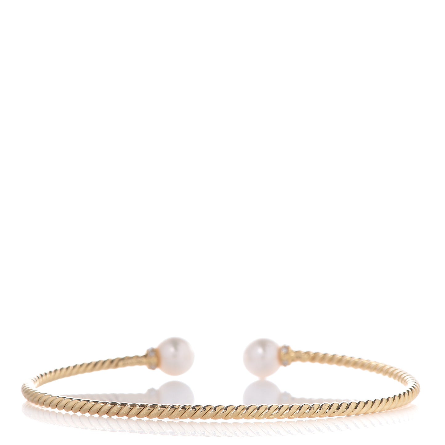 18K Yellow Gold Diamond Pearl 7mm Solari Bracelet