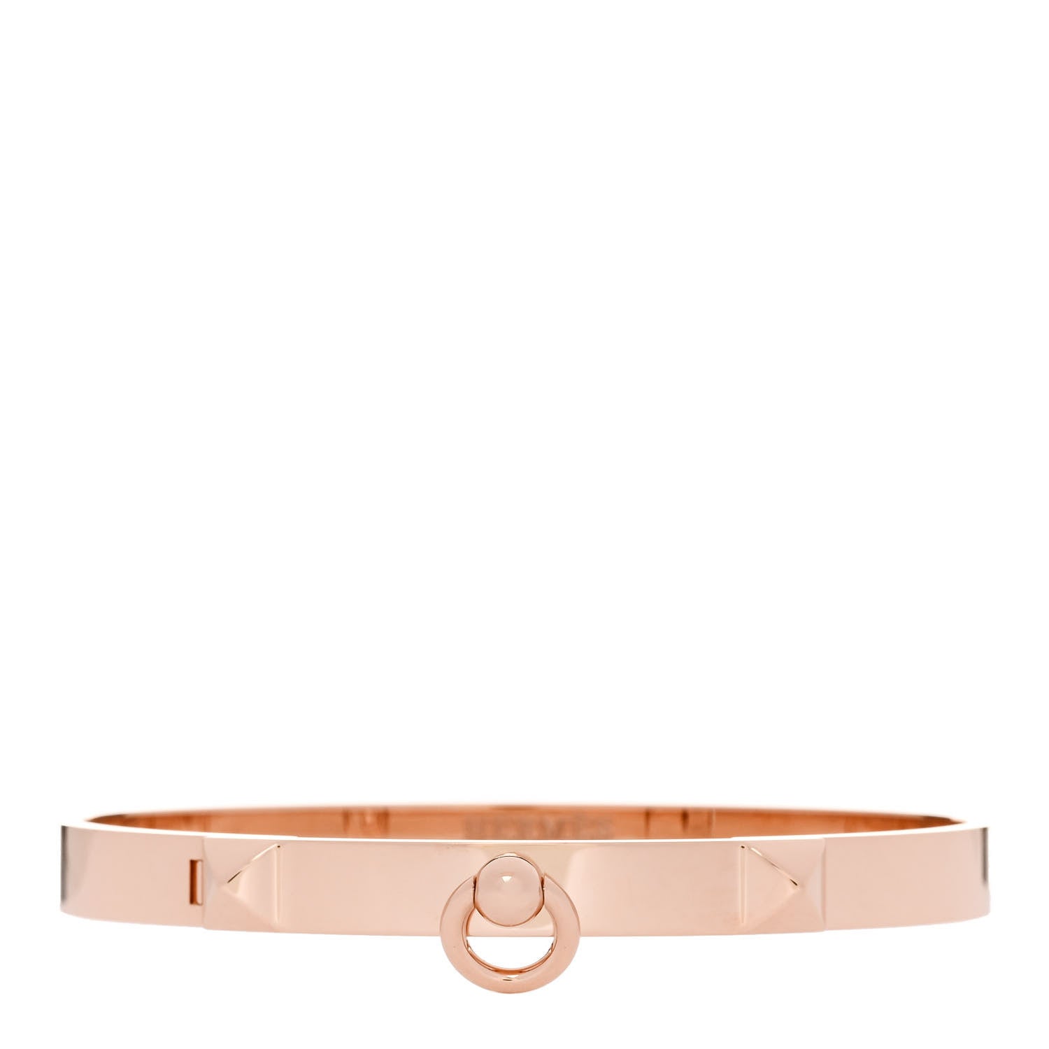Hermes 18K Rose Gold PM Collier De Chien Bracelet ST 1 of 4