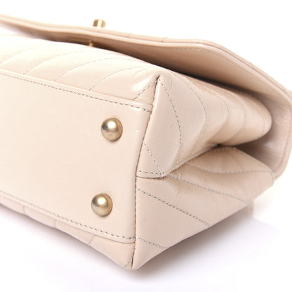 Chanel Calfskin Chevron Quilted Mini Coco Handle Flap Beige 8 of 20