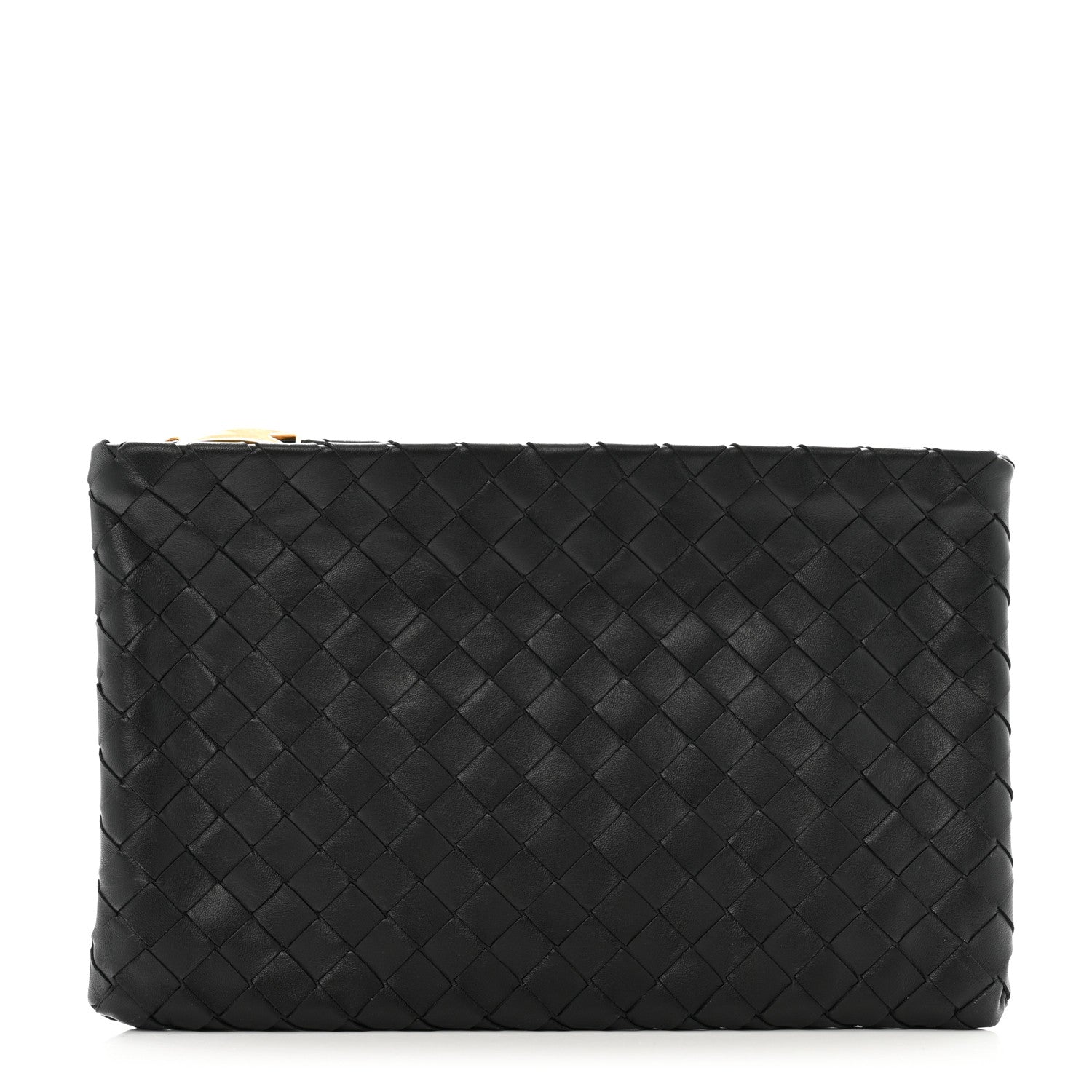 Bottega Veneta Nappa Intrecciato Zip Pouch Camel Black 1 of 9