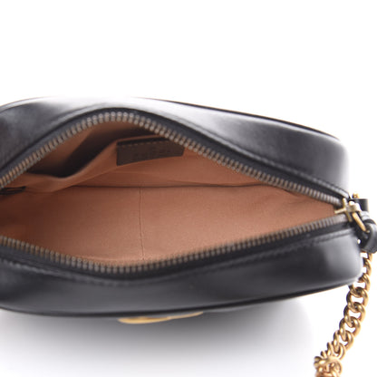 Gucci Calfskin Matelasse Mini GG Marmont Chain Shoulder Bag Black 5 of 10