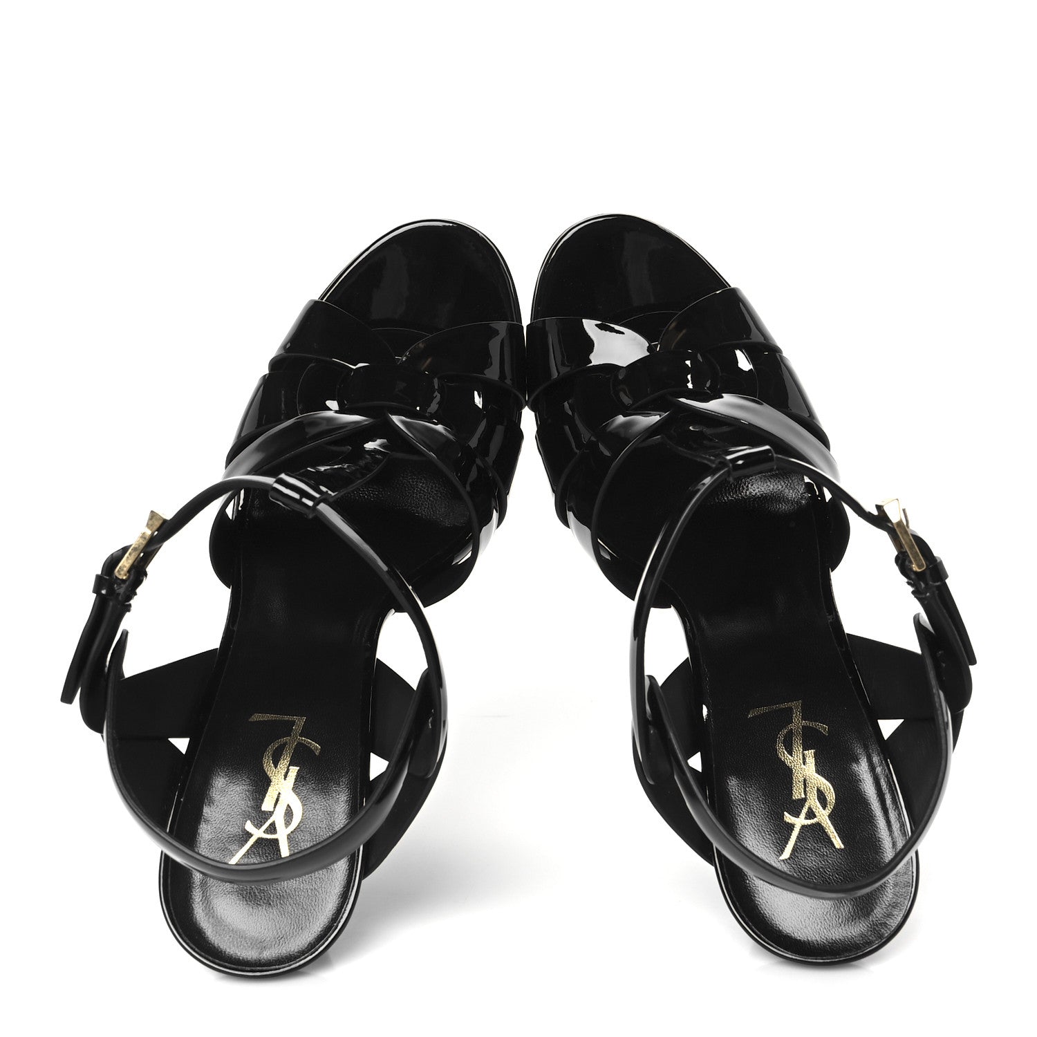 Saint Laurent Patent Tribute 105 Platform Sandals 39.5 Black 2 of 10
