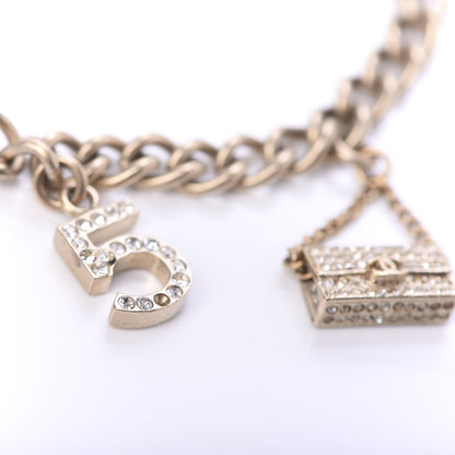 Chanel Crystal CC Heel Motif N°5 Charms Bracelet Gold 6 of 6
