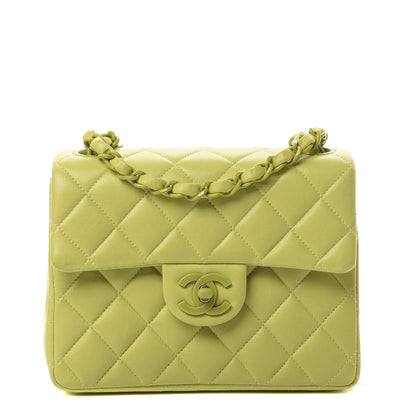 Chanel Lambskin Quilted Mini Square Flap Green 1 of 16