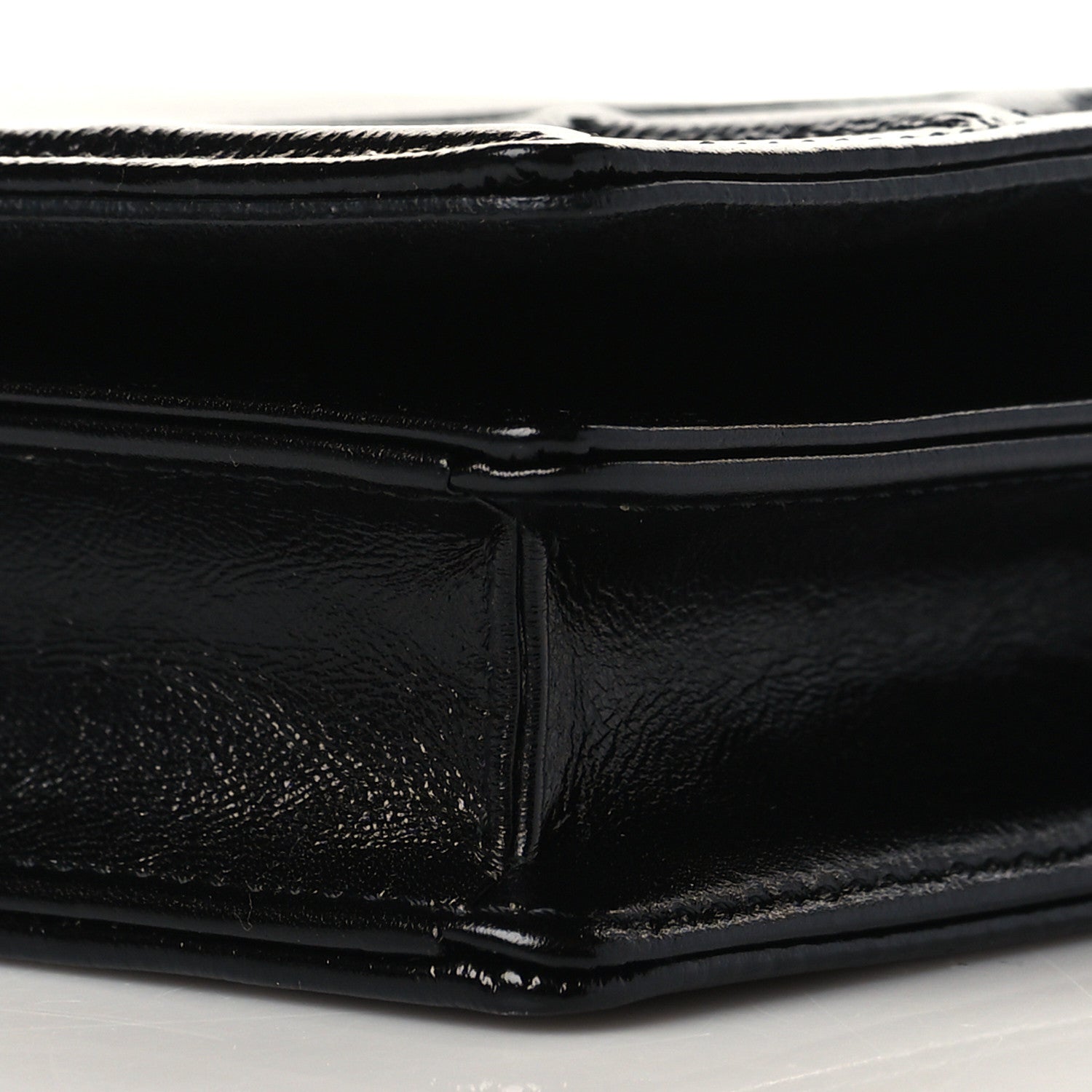 Christian Dior Crinkled Calfskin Diorama Wallet on Chain Pouch Black 9 of 10