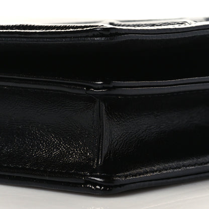 Christian Dior Crinkled Calfskin Diorama Wallet on Chain Pouch Black 9 of 10