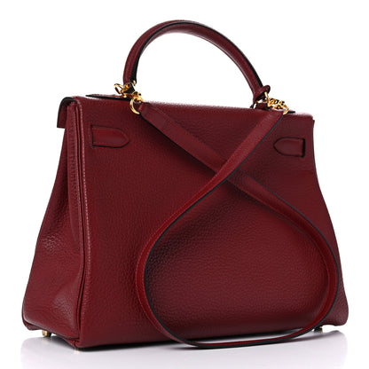 Hermes Togo Kelly Retourne 32 Rouge H 3 of 13
