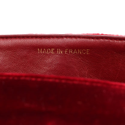 Chanel Velvet Quilted Square Shoulder Bag Burgundy 7 of 10