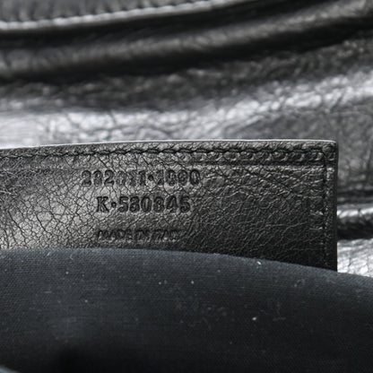 Balenciaga Agneau Giant 12 Silver Hardware Envelope Strap Clutch Black 8 of 8