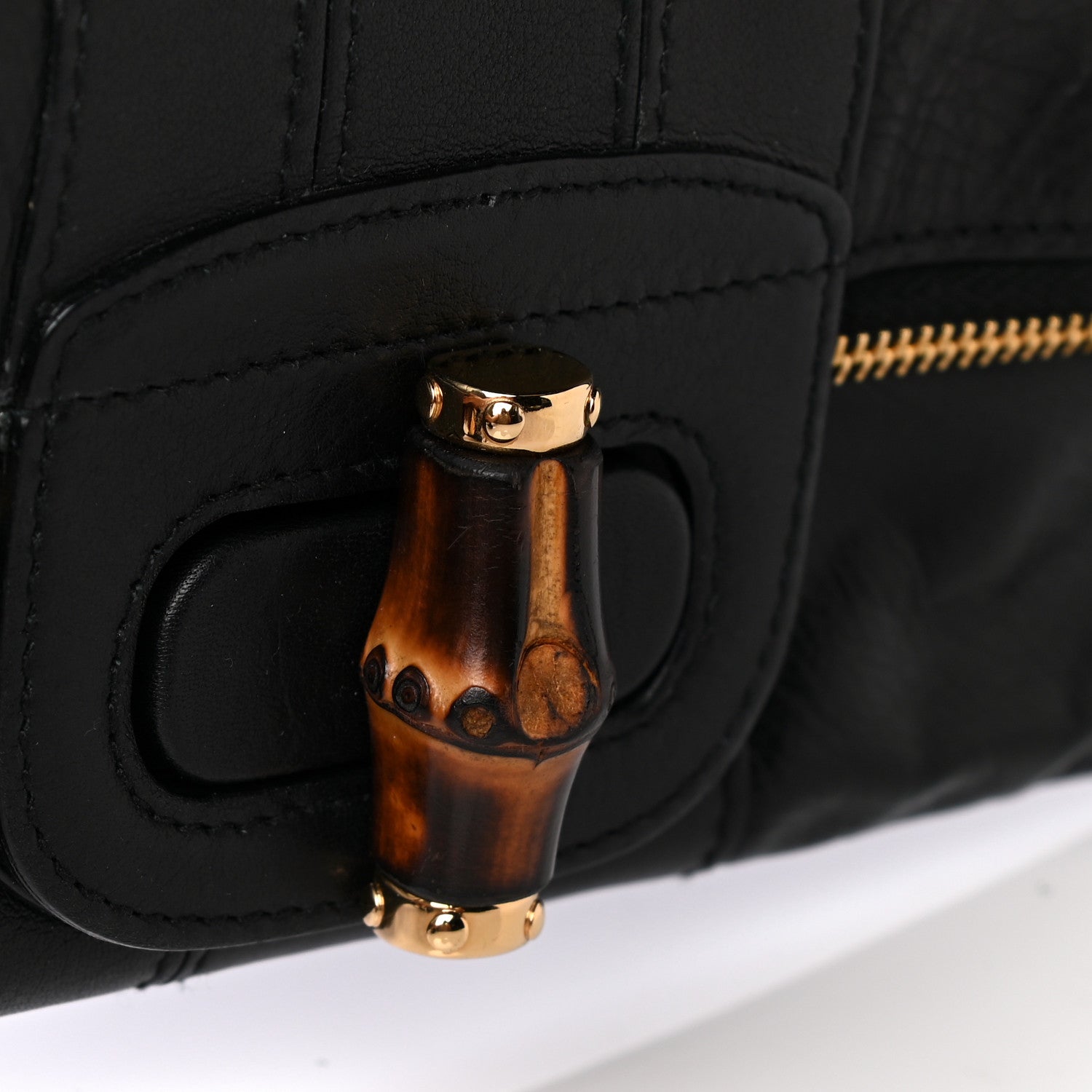 Gucci Calfskin Lucy Folded Clutch Black 9 of 9