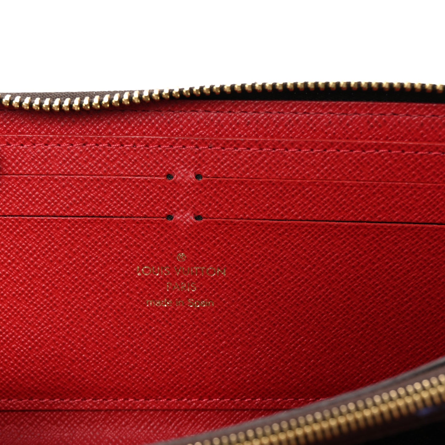 Damier Ebene Clemence Wallet Cherry