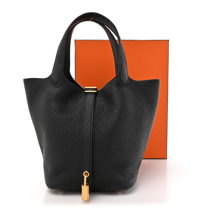 Hermes Taurillon Clemence Picotin Lock 18 PM Black 12 of 12