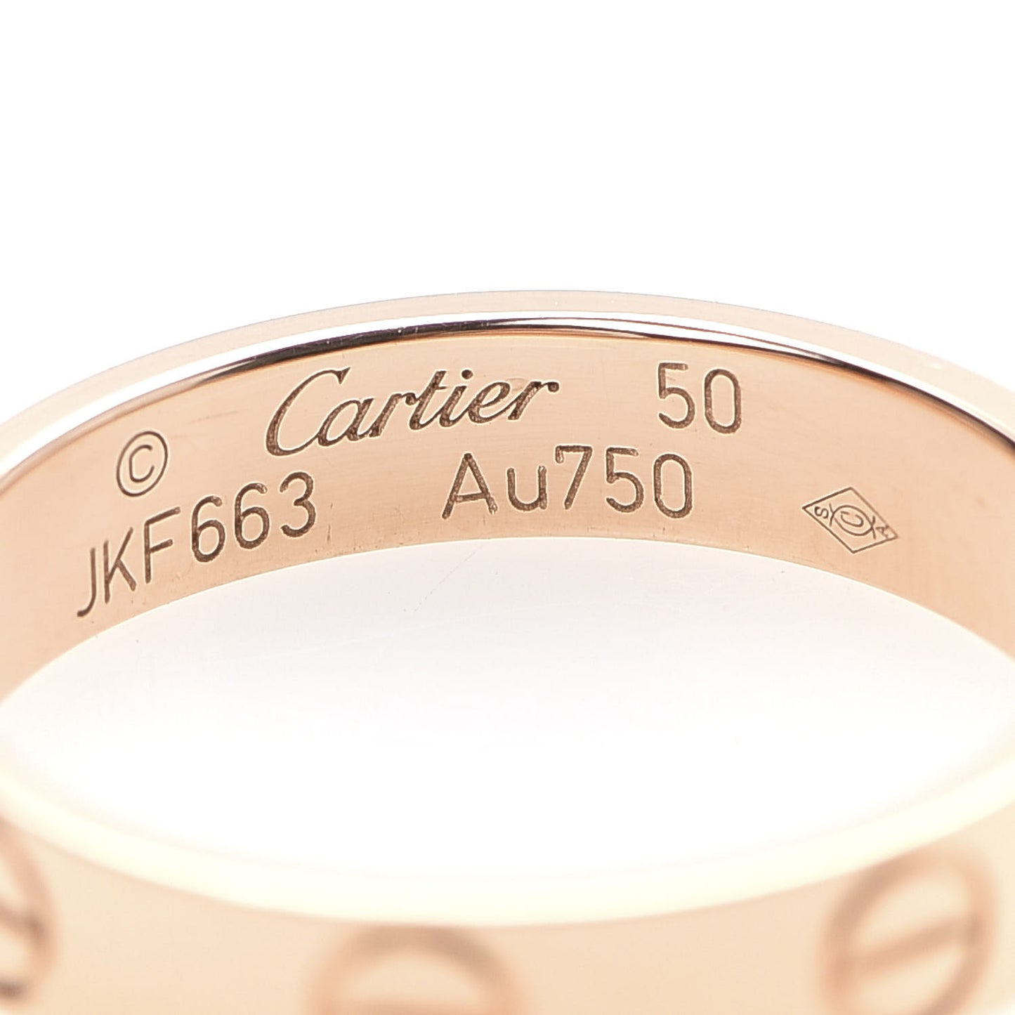 18K Pink Gold 3.5mm LOVE Wedding Band Ring 50 5.25