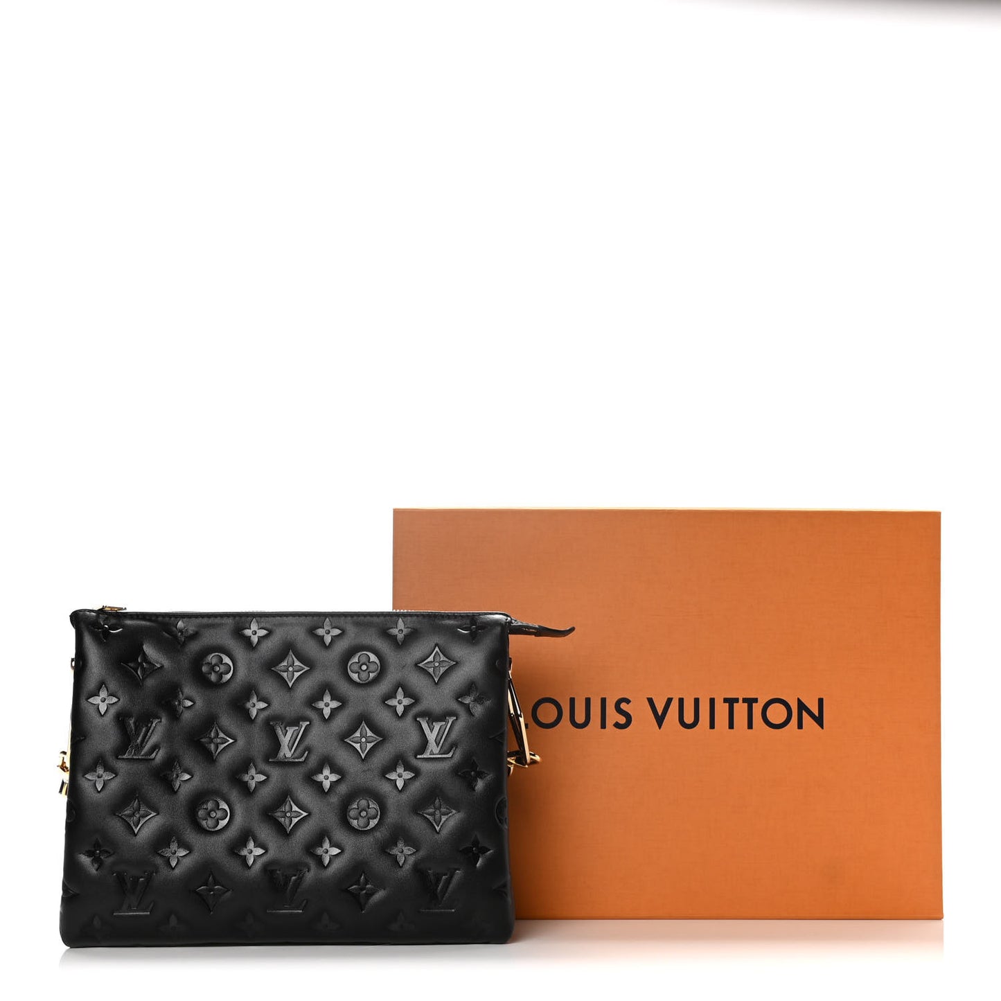 Lambskin Embossed Monogram Coussin PM Black