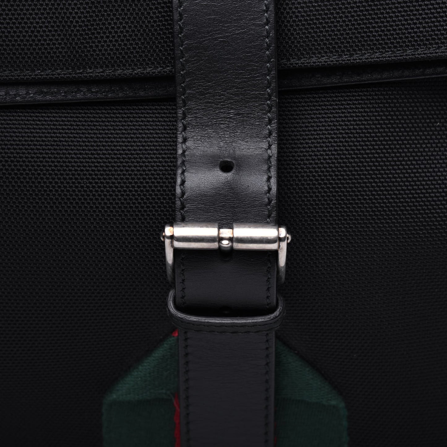 Techno Canvas Web Single Buckle Backpack Black