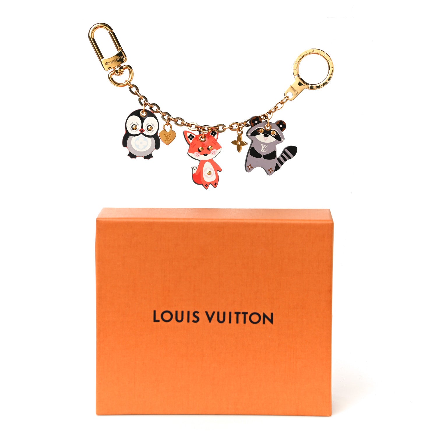 Louis Vuitton Calfskin Animal Family Charm Key Holder 10 of 10