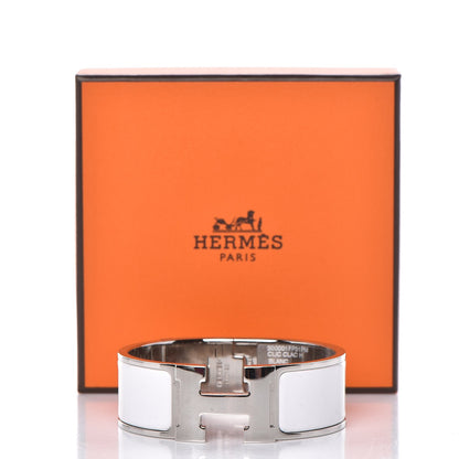 Hermes Enamel Wide Clic Clac H Bracelet PM White 5 of 5