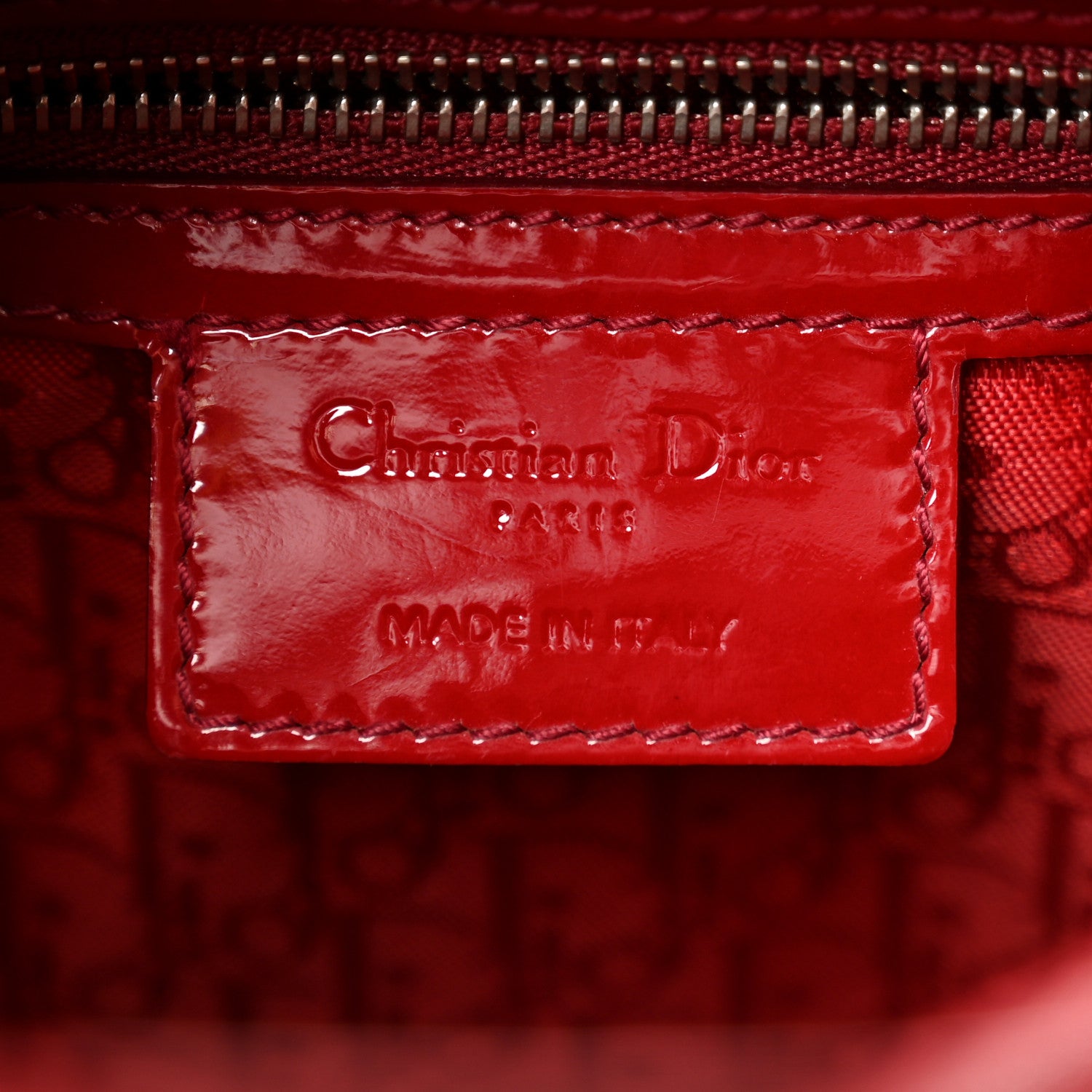 Christian Dior Patent Cannage Large Lady Dior Red 6 of 12