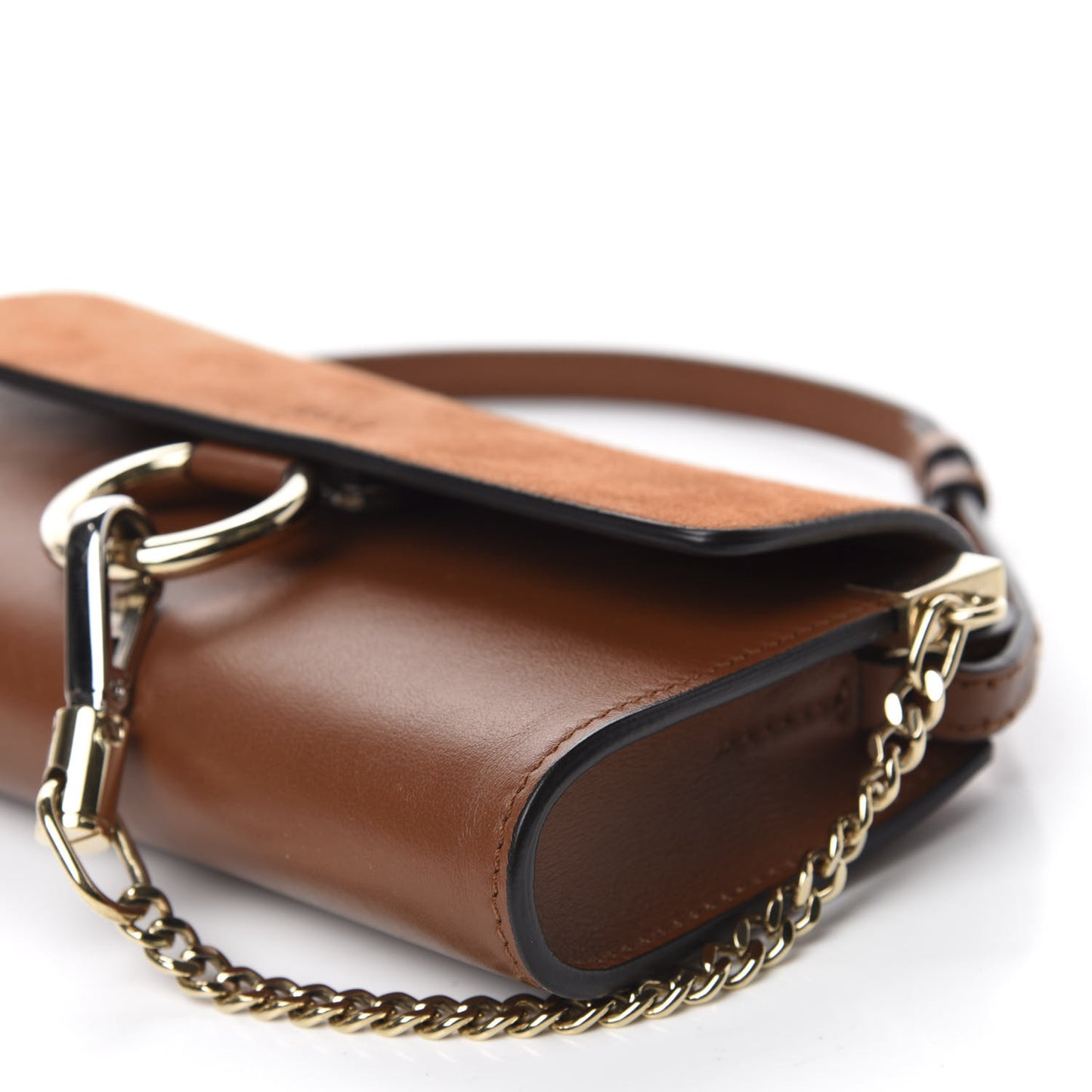 Suede Calfskin Mini Faye Shoulder Bag Tobacco