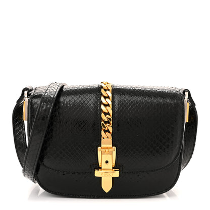 Gucci Snakeskin Mini Sylvie 1969 Messenger Bag Black 1 of 13