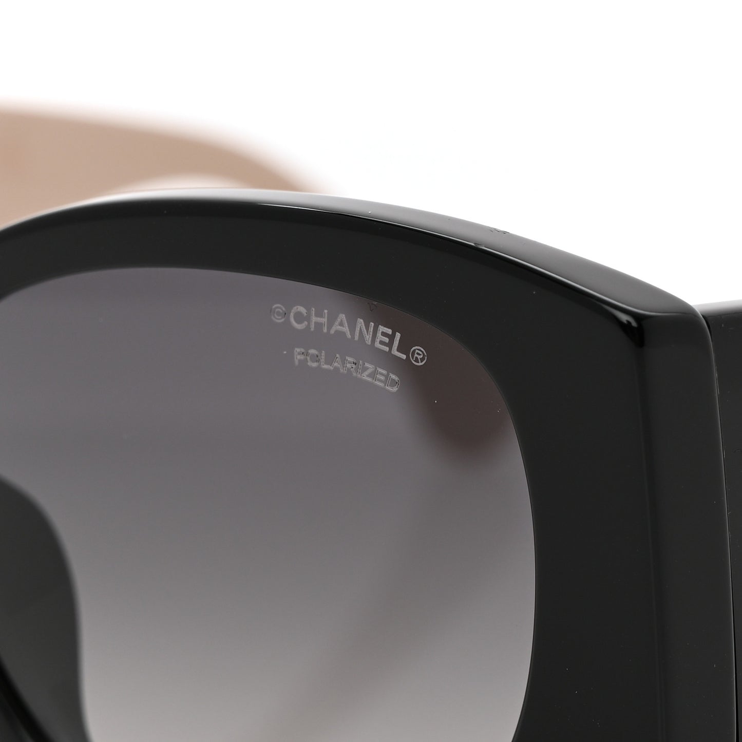 Acetate Polarized Rectangle Sunglasses 5524-A Black Beige