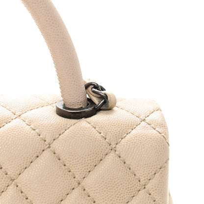 Chanel Caviar Quilted Small Coco Handle Flap Light Beige 11 of 11