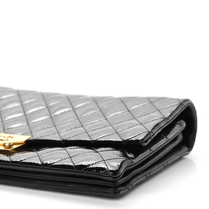 Chanel Patent Goatskin Quilted 3 Pocket Accordion Flap Black 10 of 10