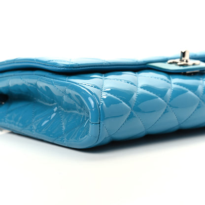 Chanel Patent Quilted Clutch with Chain Flap Blue 8 of 9