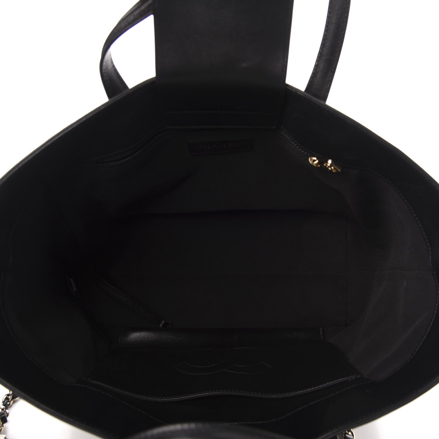 Chanel Calfskin Stitched Shopping Tote Black 6 of 11