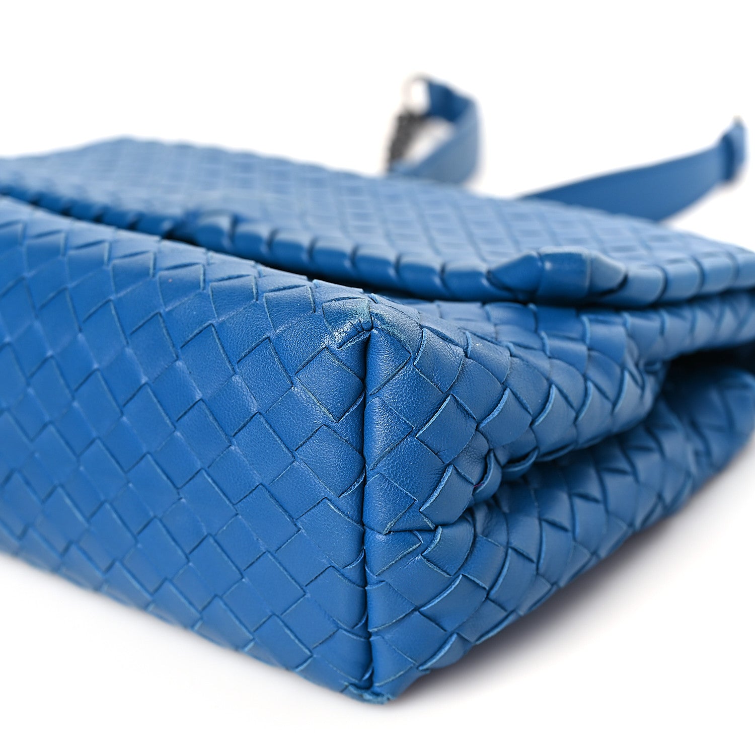 Bottega Veneta Nappa Intrecciato Baby Olimpia Shoulder Bag Signal Blue 9 of 9