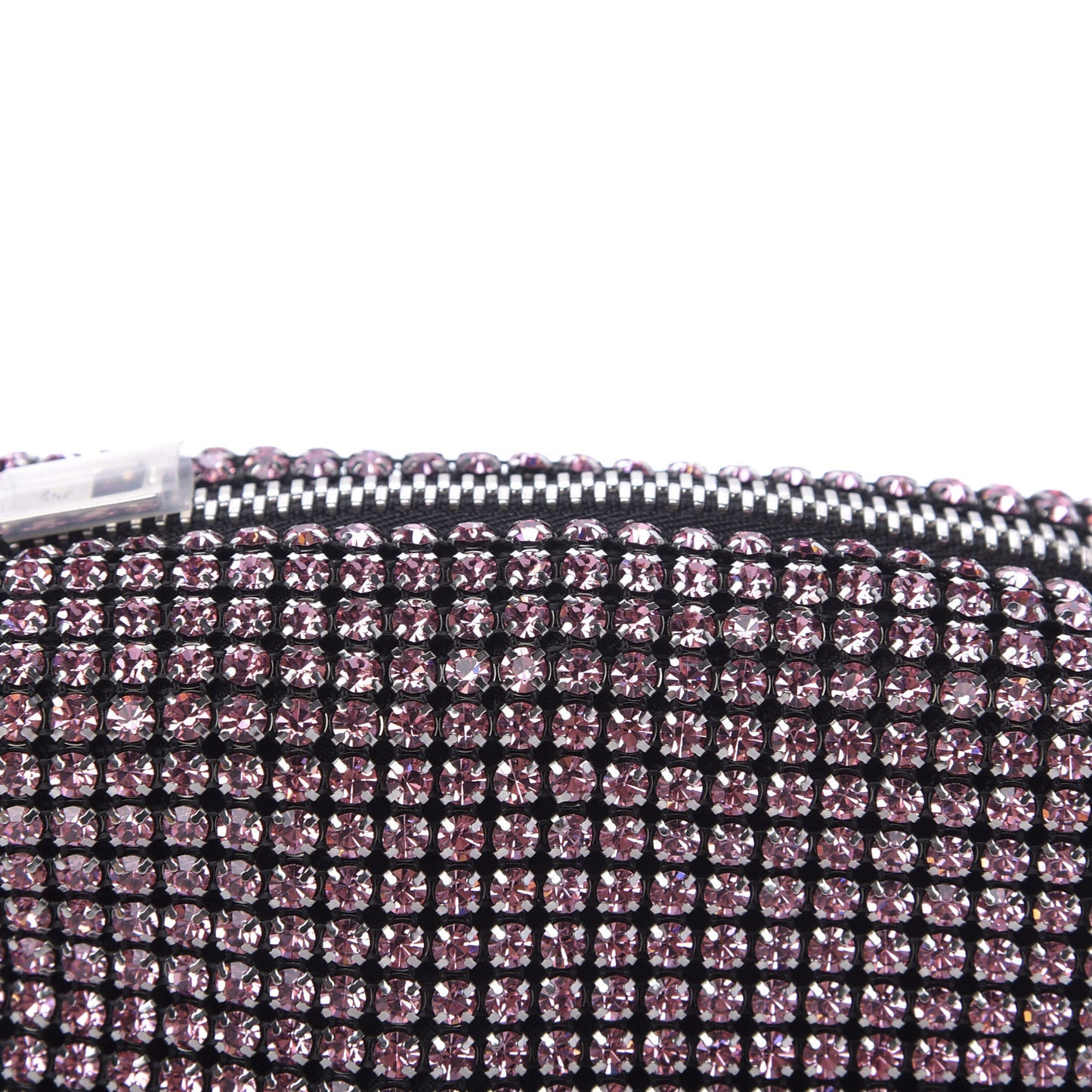 Mesh Crystal Rhinestone Mini Heiress Pouch Pink