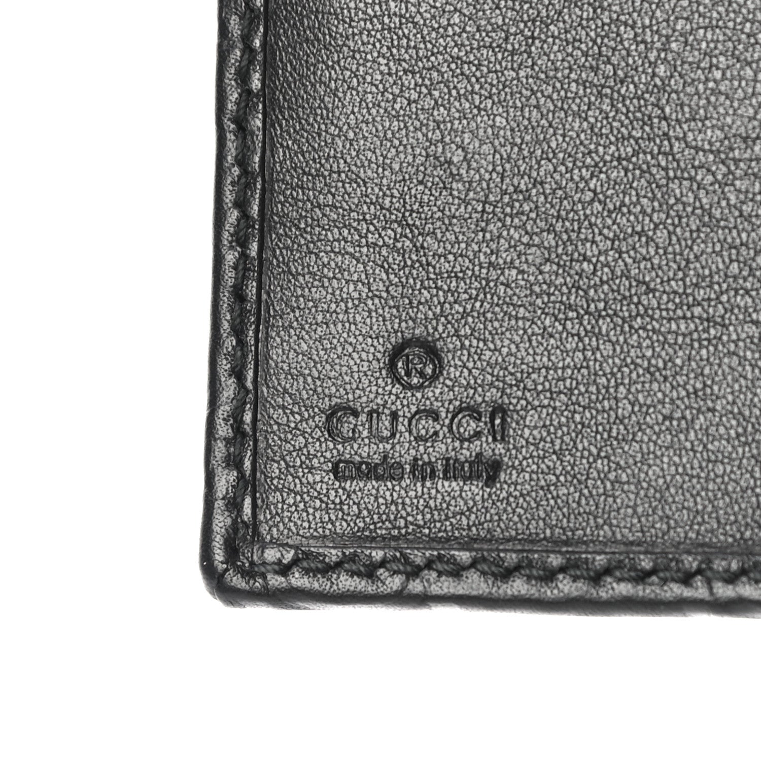 Gucci Guccissima Metal Bar Continental Flap Wallet Black 6 of 11