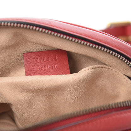 Gucci Calfskin Matelasse GG Marmont Belt Bag 75 30 Hibiscus Red 6 of 9