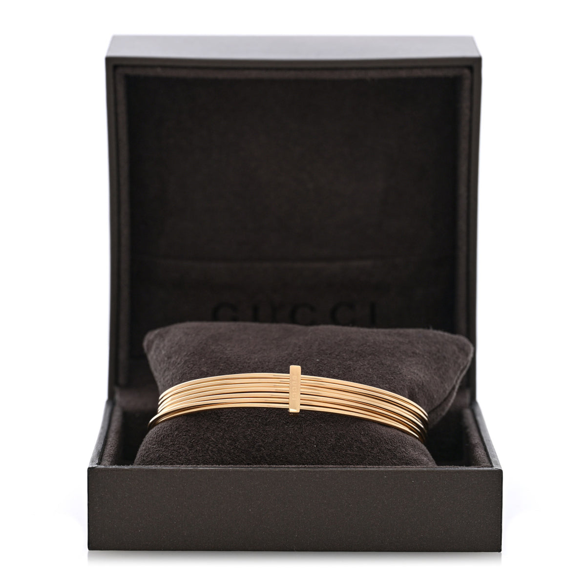 18K Yellow Gold 7 Row Multi Bangle Bracelet