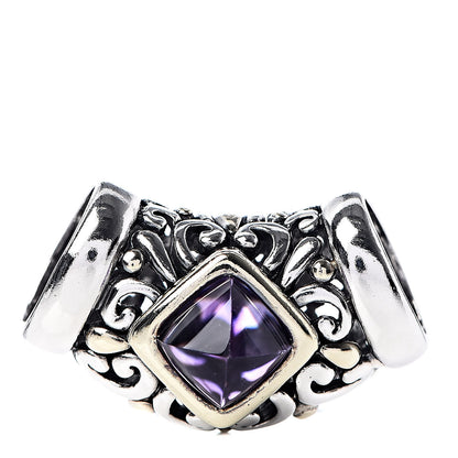 John Hardy Sterling Silver 18K Yellow Gold Amethyst Batu Slide Pendant 1 of 4