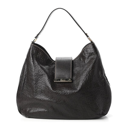 Gucci Guccissima Large New Ladies Web Hobo Dark Brown 1 of 10