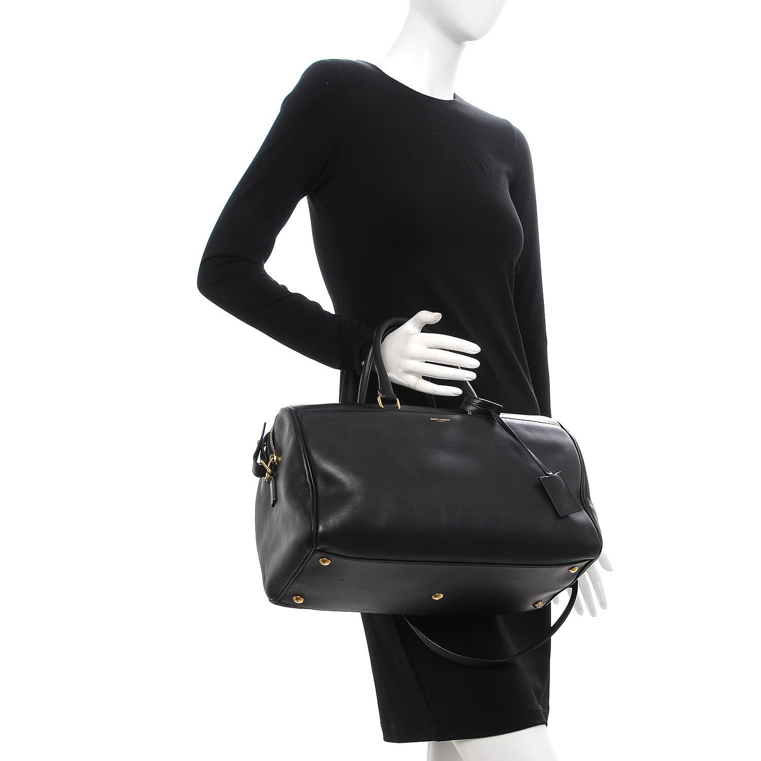 Saint Laurent Calfskin Classic Duffle 12 Black 3 of 10
