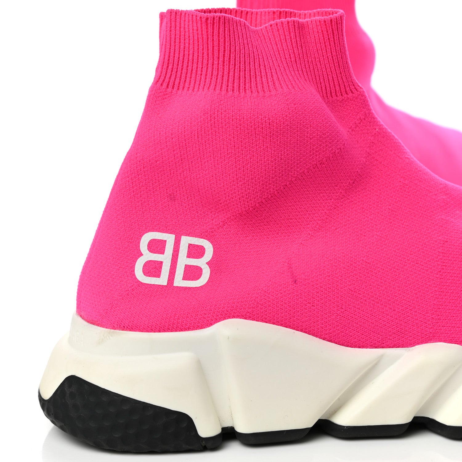 Balenciaga Nylon Knit Womens BB Speed Sneakers 38 Rose Fluo 7 of 9